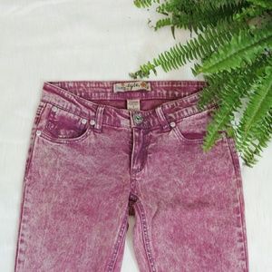 Purple Acid Wash Skinny Jeans